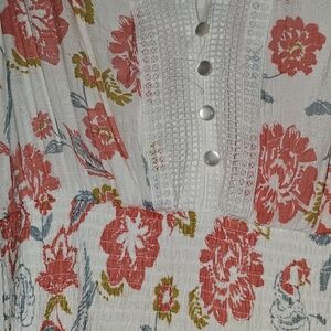 Floral Maxi Dress with Button Detail